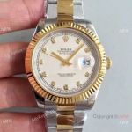 High Quality Copy Rolex Datejust II 2-Tone White Face Diamond Markers